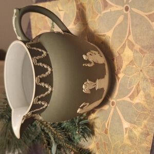 A Olive Green Wedgwood Jasperware Pitcher. Like New